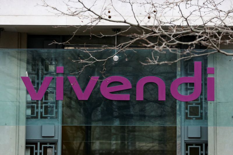 &copy; Reuters. Il logo del colosso francese dei media Vivendi a Parigi, Francia, 31 gennaio 2022. REUTERS/Violeta Santos Moura