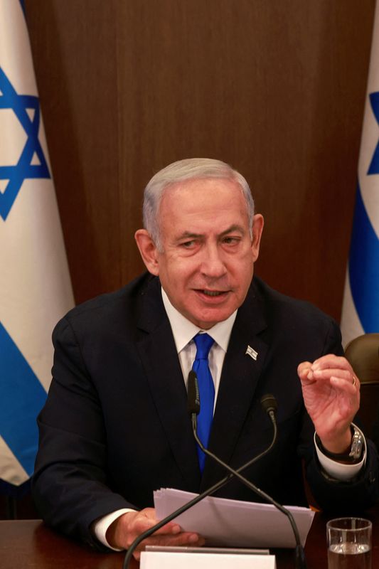 &copy; Reuters. رئيس الوزراء الإسرائيلي بنيامين نتنياهو في القدس يوم الاحد. صورة من ممثل لوكالات الأنباء. 