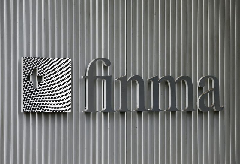 &copy; Reuters. FILE PHOTO: The logo of Swiss Financial Market Supervisory Authority FINMA is seen outside their headquarters in Bern, Switzerland April 5, 2016. REUTERS/Ruben Sprich