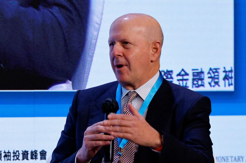 &copy; Reuters. FILE PHOTO: David Solomon, Chief Executive Officer of Goldman Sachs, speaks during the Global Financial Leaders Investment Summit in Hong Kong, China November 2, 2022. REUTERS/Tyrone Siu