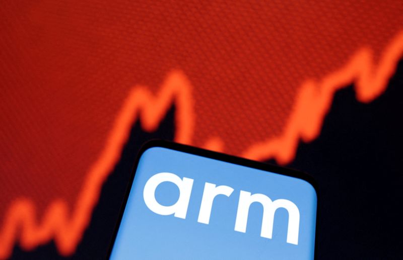 &copy; Reuters. FILE PHOTO: The Arm Ltd logo and a rising stock graph are seen in this illustration taken March 6, 2023. REUTERS/Dado Ruvic/Illustration