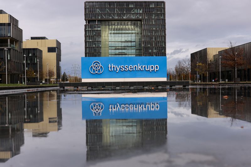 © Reuters. A general view of the ThyssenKrupp headquarters in Essen, Germany, November 17, 2022. REUTERS/Thilo Schmuelgen