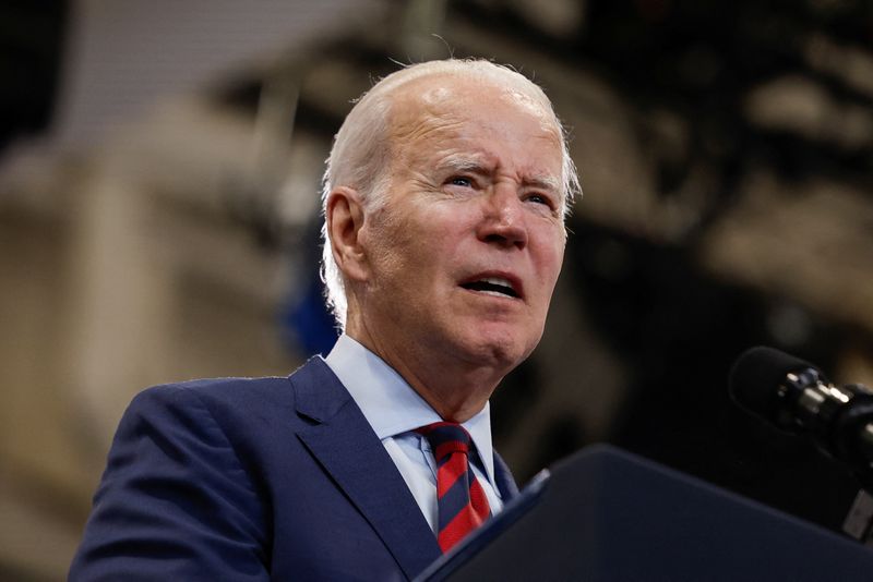 &copy; Reuters. U.S. President Joe Biden delivers remarks at an event in support of military and veteran families, caregivers, and survivors, at Fort Liberty, North Carolina, U.S., June 9, 2023. REUTERS/Evelyn Hockstein