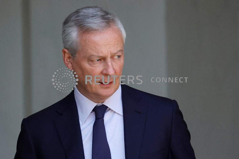 &copy; Reuters. French Minister for Economy, Finance, Industry and Digital Security Bruno Le Maire leaves following the weekly cabinet meeting at the Elysee Palace in Paris, France, June 7, 2023. REUTERS/Sarah Meyssonnier/FILE PHOTO