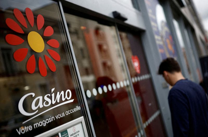 &copy; Reuters. Le logo du détaillant français Casino à Nantes, France. /Photo prise le 10 mai 2023/REUTERS/Stéphane Mahe