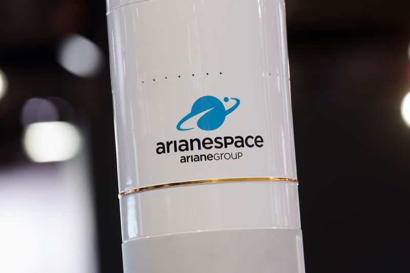 &copy; Reuters. A logo of Arianespace is seen at the company's booth, at the Viva Technology conference dedicated to innovation and startups, at Porte de Versailles exhibition center in Paris, France June 17, 2022. REUTERS/Benoit Tessier/File Photo