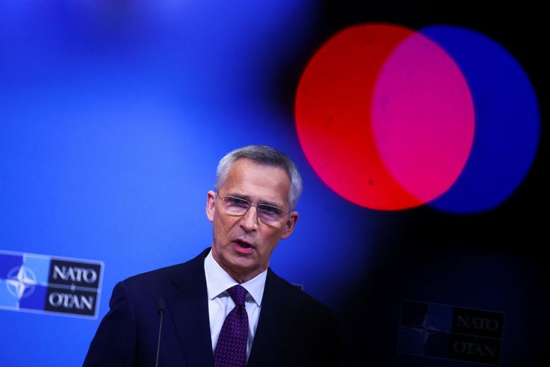 &copy; Reuters. NATO Secretary General Jens Stoltenberg holds a press conference on the day of a meeting of the Alliance defence ministers, in Brussels, Belgium June 14, 2023. REUTERS/Yves Herman
