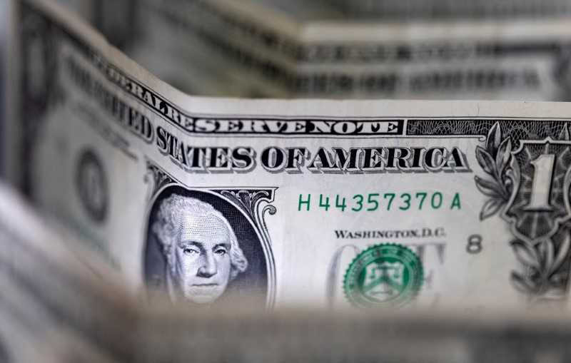 &copy; Reuters. Banconote del dollaro statunitense in questa illustrazione scattata il 14 febbraio 2022. REUTERS/Dado Ruvic/Illustrazione/File Photo