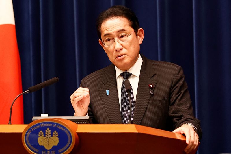 &copy; Reuters. Japanese Prime Minister Fumio Kishida speaks during a news conference at the prime minister's office in Tokyo, Japan June 13, 2023. Rodrigo Reyes Marin/Pool via REUTERS/FILE PHOTO