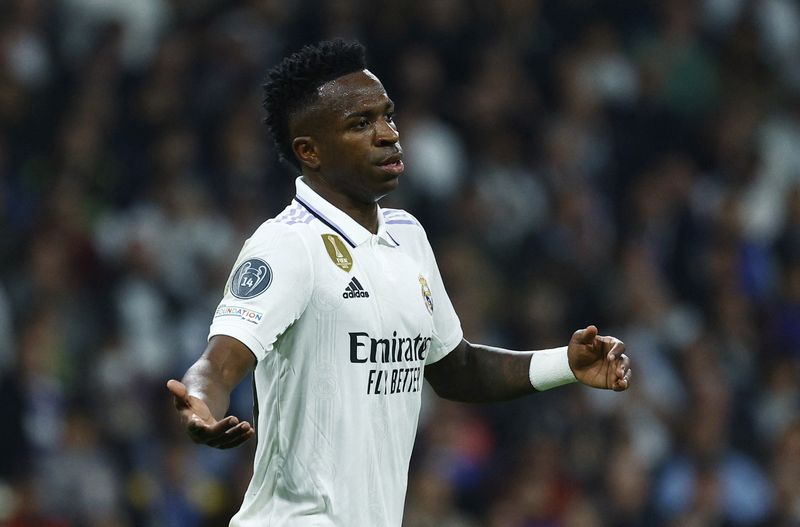 &copy; Reuters. Vinícius Jr. durante partida do Real Madrid contra o Liverpool pela Liga dos Campeões
15/03/2023 REUTERS/Susana Vera