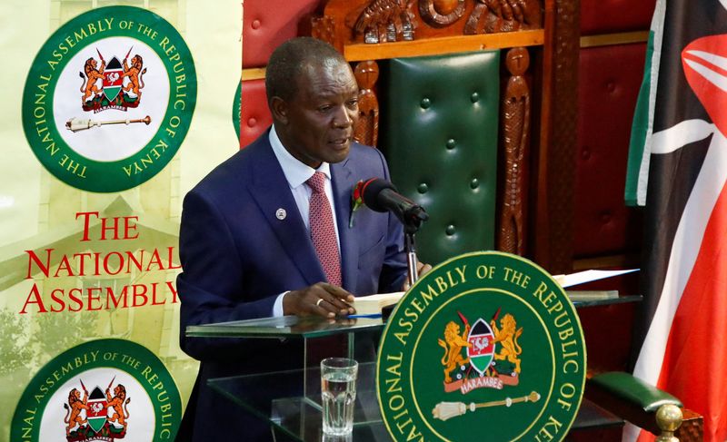 © Reuters. Kenya's Finance Minister Njuguna Ndung'u presents the Government Budget for the 2023/24 fiscal year inside the Parliament building in Nairobi, Kenya June 15, 2023. REUTERS/Monicah Mwangi