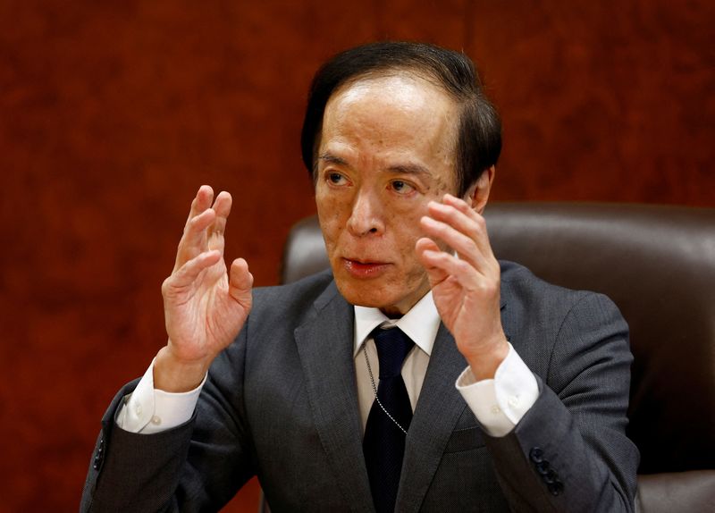 &copy; Reuters. FILE PHOTO: Bank of Japan Governor Kazuo Ueda speaks at a group interview with media in Tokyo, Japan, May 25, 2023. REUTERS/Kim Kyung-Hoon