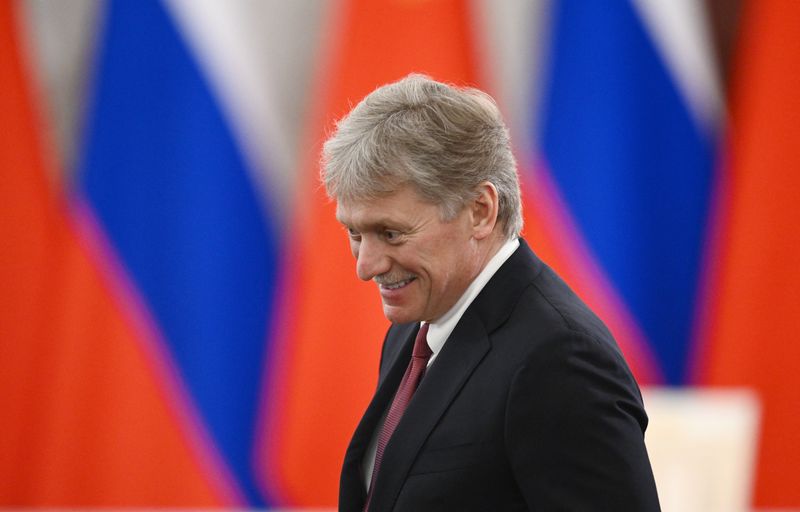 &copy; Reuters. دميتري بيسكوف المتحدث باسم الكرملين في موسكو يوم 21 مارس آذار  2023. صورة لرويترز من وكالة سبوتنيك للأنباء.
