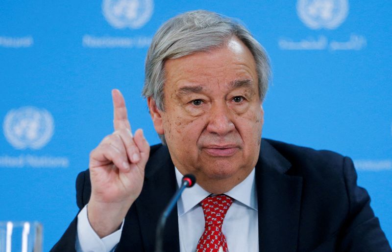 &copy; Reuters. Secretário-Geral da ONU, António Guterres, durante coletiva de imprensa, em Nairóbi, Quênia
03/05/2023
REUTERS/Thomas Mukoya