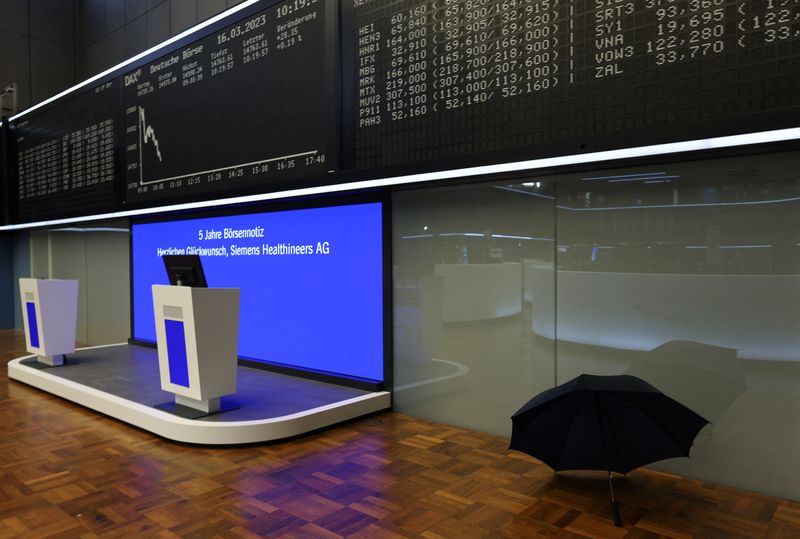 &copy; Reuters. Photo du parquet de la Bourse de Francfort. /Photo prise le 16 mars 2016 à Francfort, Allemagne/REUTERS/Kai Pfaffenbach