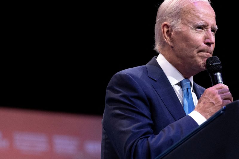 &copy; Reuters. U.S. President Joe Biden delivers remarks at the National Safer Communities Summit at the University of Hartford, in West Hartford, Connecticut, U.S., June 16, 2023. REUTERS/Tom Brenner/FILE PHOTO