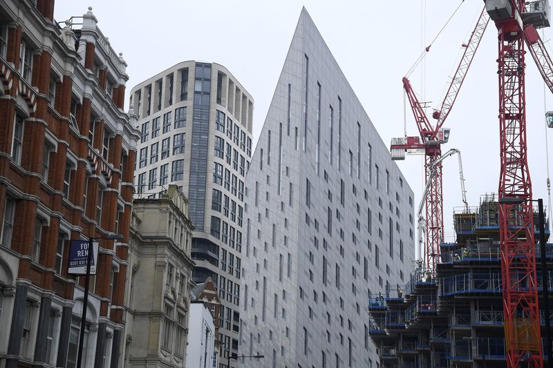 &copy; Reuters. FILE PHOTO: Construction work is seen amongst residential and commercial buildings in east London, Britain, February 7, 2017. REUTERS/Toby Melville/ File Photo