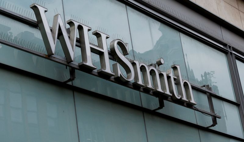 &copy; Reuters. FILE PHOTO-A WH Smith logo is pictured in Manchester, Britain, May 26, 2023. REUTERS/Jason Cairnduff