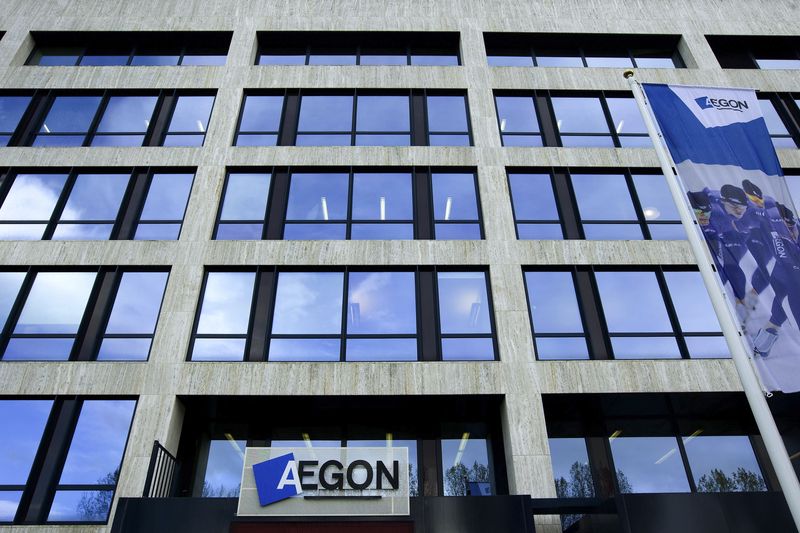 &copy; Reuters. The logo of Dutch financial insurance company Aegon is seen in The Hague October 28, 2008. REUTERS/Stringer/File Photo