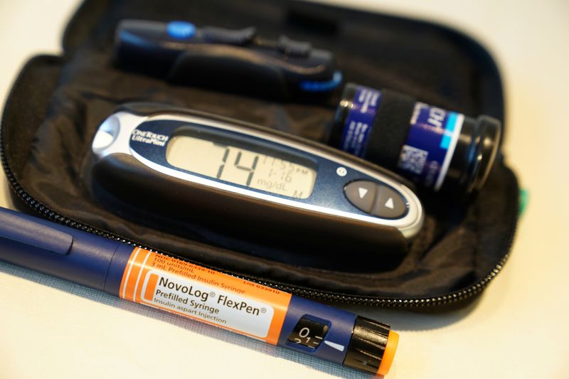 &copy; Reuters. FILE PHOTO: Insulin supplies are pictured in the Manhattan borough of New York City, New York, U.S., January 18, 2019. REUTERS/Carlo Allegri/File Photo