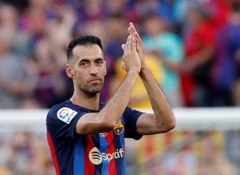 &copy; Reuters. Meio-campista Sergio Busquets
28/05/2023
REUTERS/Albert Gea