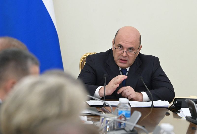 &copy; Reuters. Primeiro-ministro da Rússia, Mikhail Mishustin, durante reunião em Moscou
26/06/2023 Sputnik/Alexander Astafyev/Pool via REUTERS