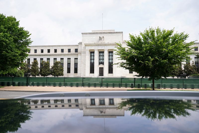 &copy; Reuters. FILE PHOTO: The exterior of the Marriner S. Eccles Federal Reserve Board Building is seen in Washington, D.C., U.S., June 14, 2022. REUTERS/Sarah Silbiger