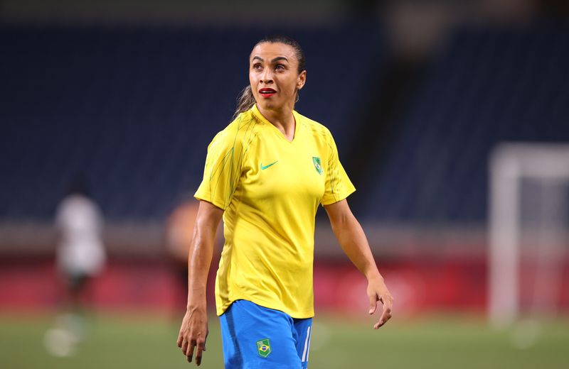 &copy; Reuters. Marta em partida da seleção brasileira na Olimpíada de Tóquio
27/07/2021
REUTERS/Molly Darlington