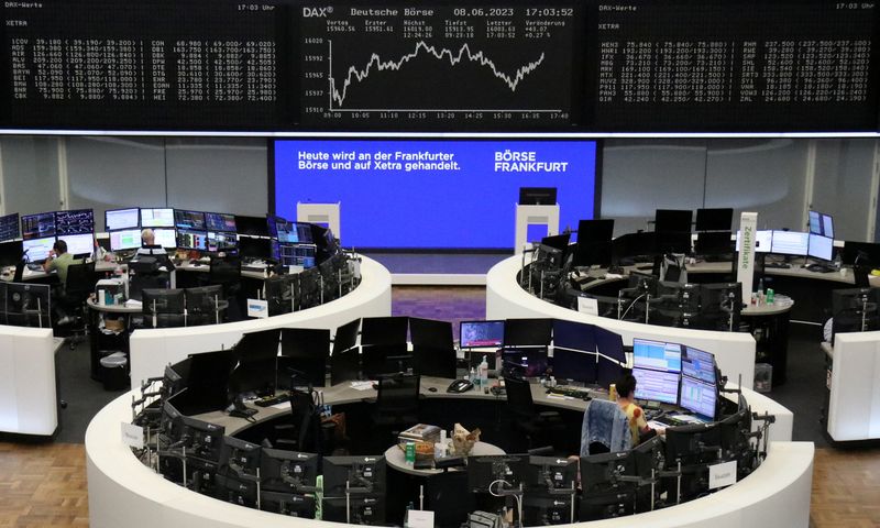 European shares up as robust U.S. data soothes recession jitters, chip stocks rally