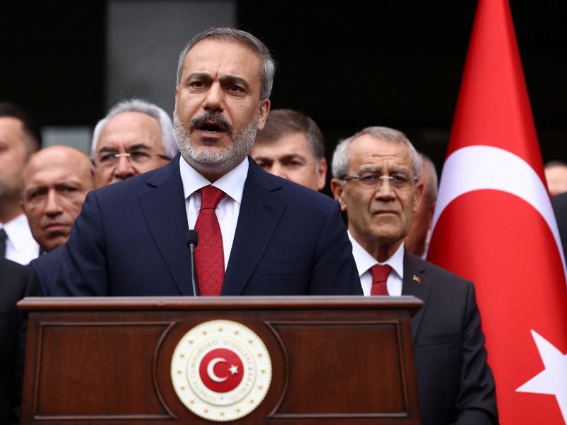 &copy; Reuters. وزير الخارجية التركي يتحدث في أنقرة يوم 5 يونيو حزيران 2023. تصوير: تشاغلا  جوردوغان - رويترز 