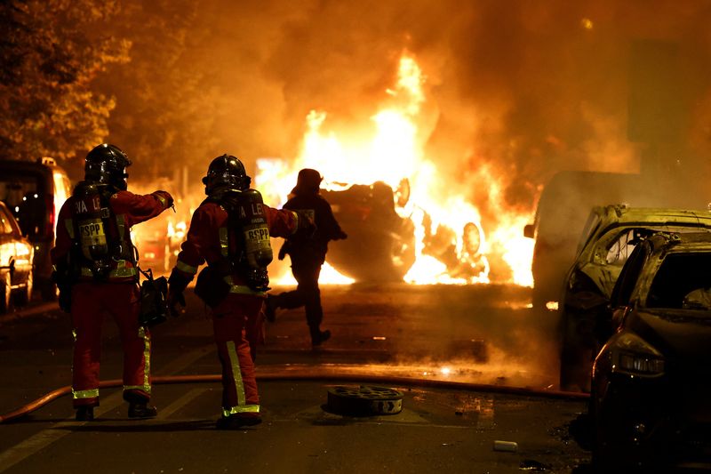 Second night of unrest erupts in France after police shoot teenager