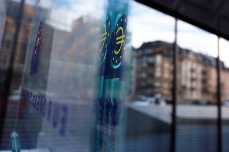 &copy; Reuters. Reflection of the sign of the European central Bank (ECB) is seen ahead of the news conference on the outcome of the Governing Council meeting, at the ECB headquarters in Frankfurt, Germany, March 7, 2019. REUTERS/Kai Pfaffenbach