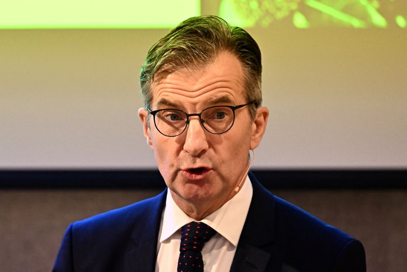 &copy; Reuters. FILE PHOTO-Sweden's Riksbank Governor Erik Thedeen speaks during a news conference in Stockholm, Sweden, February 9, 2023. TT News Agency/Jonas Ekstromer via REUTERS  