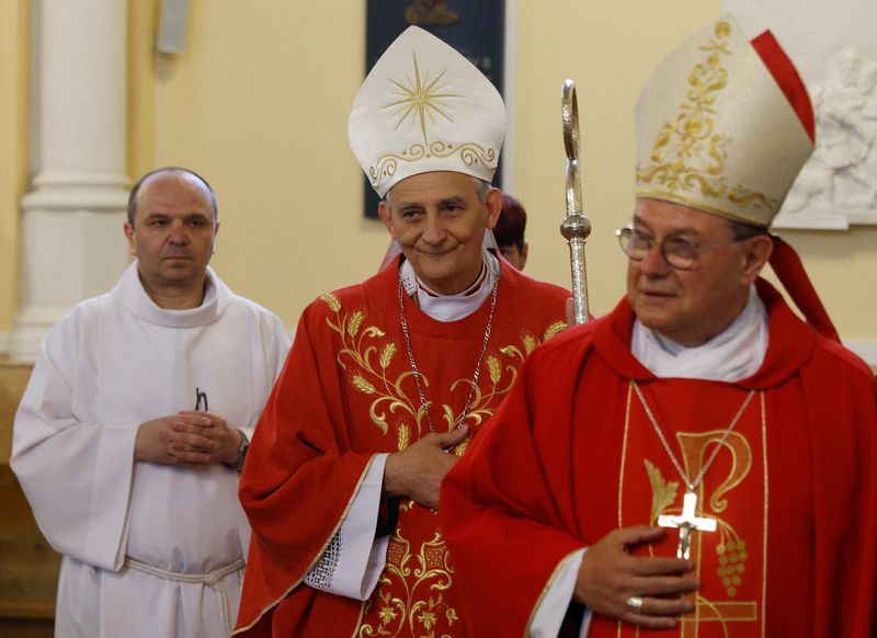 &copy; Reuters. Cardinal Matteo Zuppi, Pope Francis' envoy and President of Italian Episcopal Conference (CEI), attends a mass at the Cathedral of the Immaculate Conception in Moscow, Russia June 29, 2023. REUTERS/Maxim Shemetov