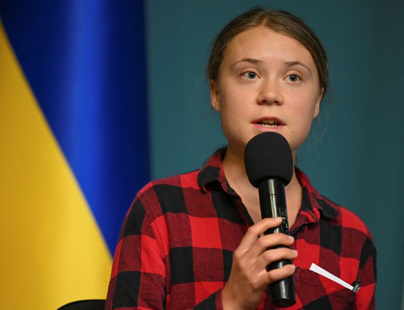 &copy; Reuters. Greta Thunberg, ativista ambiental participa de coletiva de imprensa após reunião com o presidente da Ucrânia, Volodymyr Zelenskyi
29/06/2023
REUTERS/Viacheslav Ratynskyi