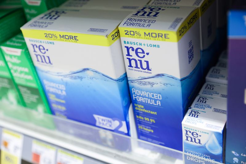 &copy; Reuters. FILE PHOTO: ReNu contact lens solution by Bausch + Lomb, is seen for sale in Manhattan, New York City, U.S., May 20, 2022. REUTERS/Andrew Kelly/File Photo