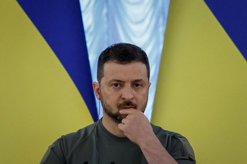 &copy; Reuters. Presidente da Ucrânia, Volodymyr Zelenskiy, durante entrevista coletiva em Kiev
28/06/2023 REUTERS/Alina Smutko