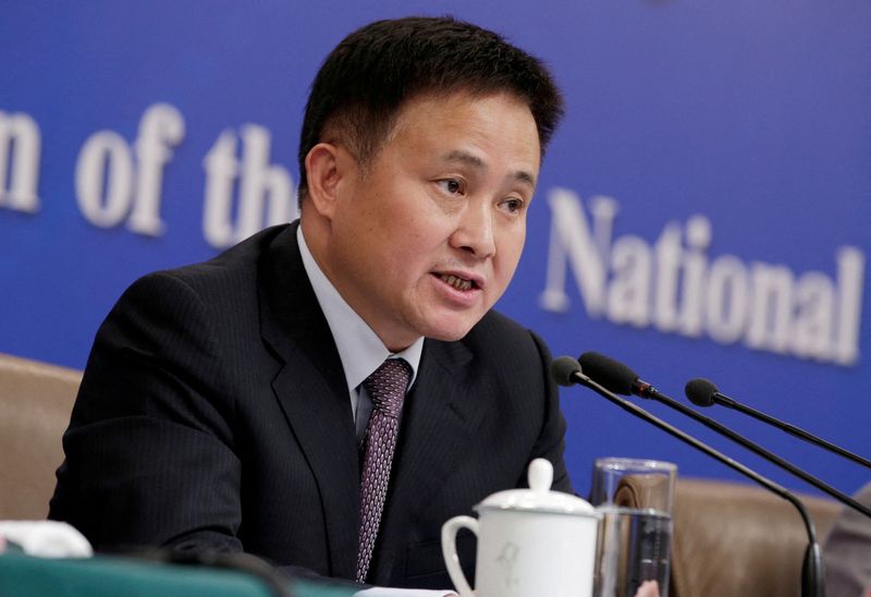 © Reuters. FILE PHOTO: Pan Gongsheng, vice governor of the People's Bank of China (PBOC), attends a news conference during the ongoing session of the National People's Congress (NPC) in Beijing, China March 10, 2019. REUTERS/Jason Lee/File Photo/File Photo