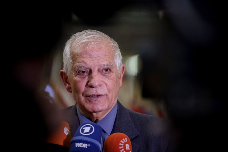 &copy; Reuters. FILE PHOTO: High Representative of the European Union for Foreign Affairs and Security Policy Josep Borrell speaks to members of the media as he attends a European Union (EU) Foreign Ministers' meeting in Brussels, Belgium January 23, 2023. REUTERS/Johann