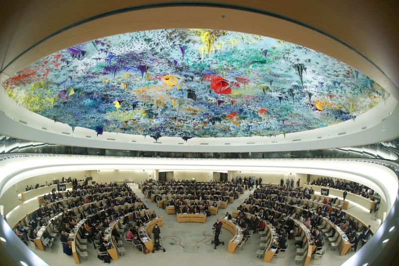 &copy; Reuters. جلسة لمجلس حقوق الإنسان التابع للأمم المتحدة في جنيف بسويسرا. صورة من أرشيف رويترز.