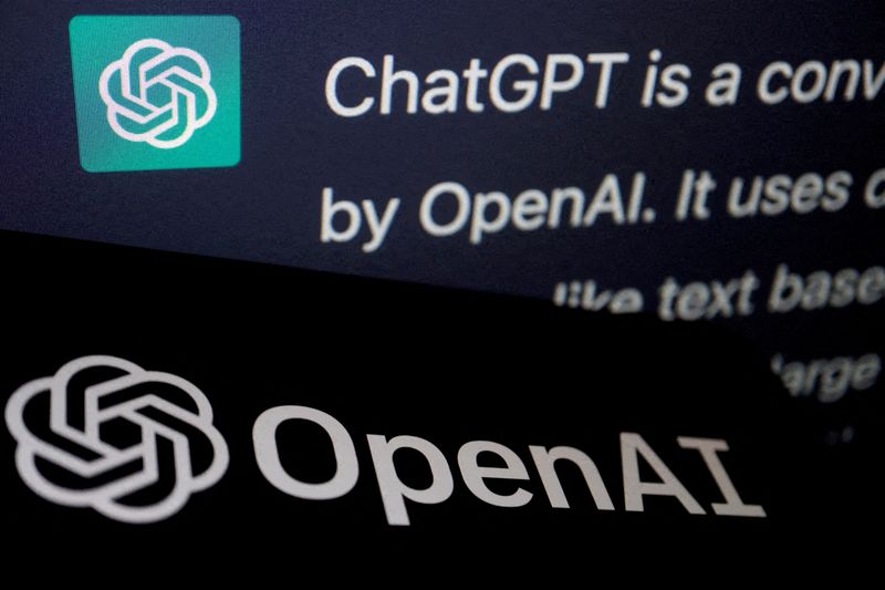 &copy; Reuters. FILE PHOTO: The logo of OpenAI is displayed near a response by its AI chatbot ChatGPT on its website, in this illustration picture taken February 9, 2023. REUTERS/Florence Lo/Illustration/File Photo