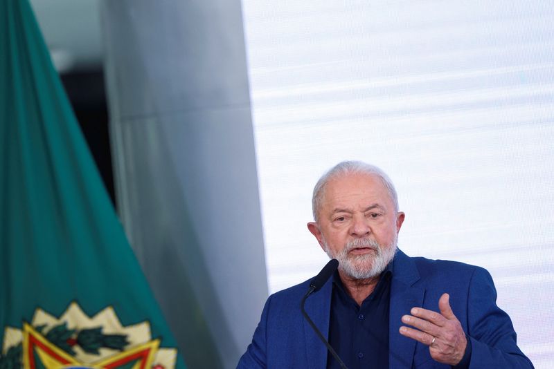 &copy; Reuters. Presidente Luiz Inácio Lula da Silva discursa durante evento no Palácio do Planalto, em Brasília
28/03/2023
REUTERS/Adriano Machado