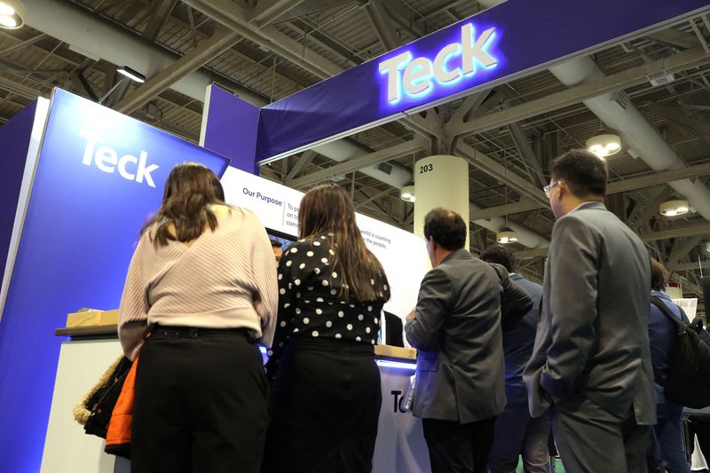 &copy; Reuters. People visit the booth of Canadian mining company Teck Resources Limited at the Prospectors and Developers Association of Canada (PDAC) annual conference in Toronto, Ontario, Canada March 7, 2023. REUTERS/Chris Helgren