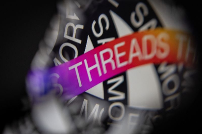 &copy; Reuters. A graphic with the name of Meta's Threads app is seen in this illustration  taken July 4, 2023. REUTERS/Dado Ruvic/Illustration