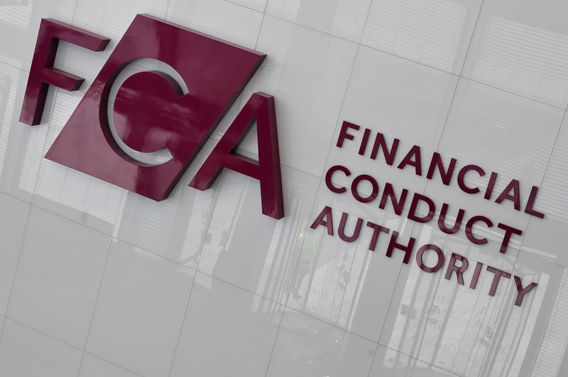 &copy; Reuters. FILE PHOTO-Financial Conduct Authority's (FCA) logo is seen at their head offices in London, Britain March 10, 2022. REUTERS/Toby Melville/file photo