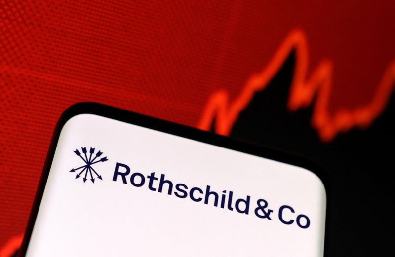&copy; Reuters. Rothschild & Co logo and rising stock graph are seen in this illustration taken, January 15, 2023. REUTERS/Dado Ruvic/Illustration/File Photo
