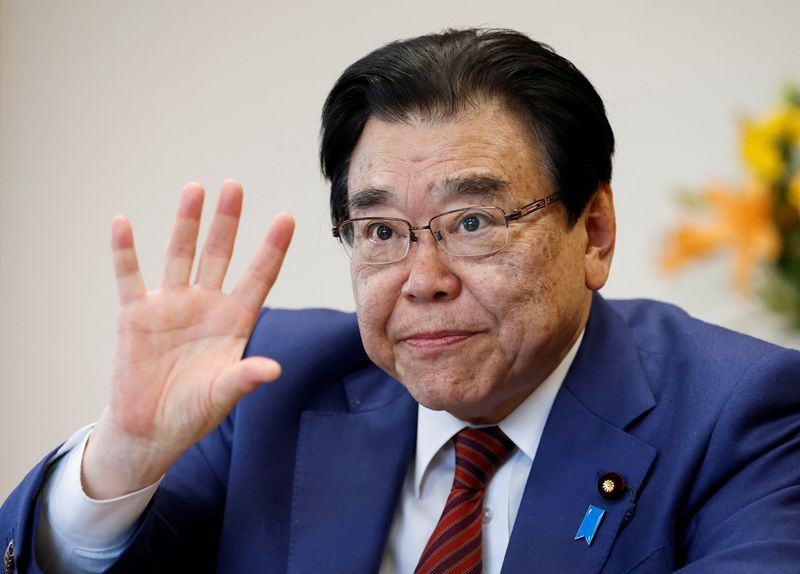 &copy; Reuters. FILE PHOTO: Japan's Minister for Economic Revitalisation Shigeyuki Goto speaks during an interview with Reuters in Tokyo, Japan May 2, 2023.  REUTERS/Issei Kato/File Photo