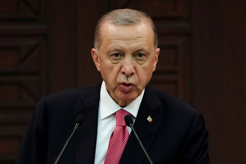 © Reuters. FILE PHOTO: Turkish President Tayyip Erdogan announces new cabinet during a press conference in Ankara, Turkey June 3, 2023. REUTERS/Umit Bektas/File Photo/File Photo