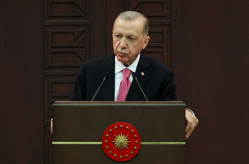&copy; Reuters. الرئيس التركي رجب طيب أردوغان يعلن تشكيل الحكومة الجديدة في مؤتمر صحفي بأنقرة في الثالث من يونيو حزيران 2023 . تصوير : أوميت بكطاش - رويترز . 