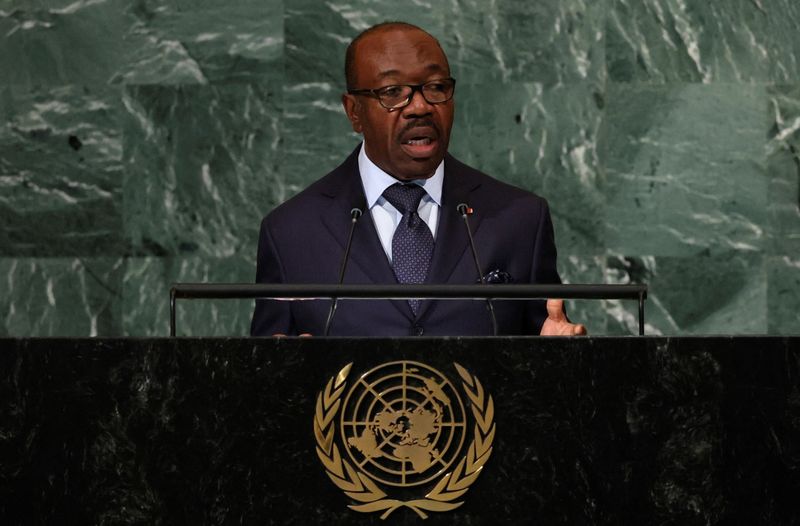 &copy; Reuters. Le président du Gabon, Ali Bongo Ondimba, lors de l'assemblée générale des Nations unies au siège de l'ONU à New York. /Photo prise le 21 septembre 2022/REUTERS/Brendan McDermid